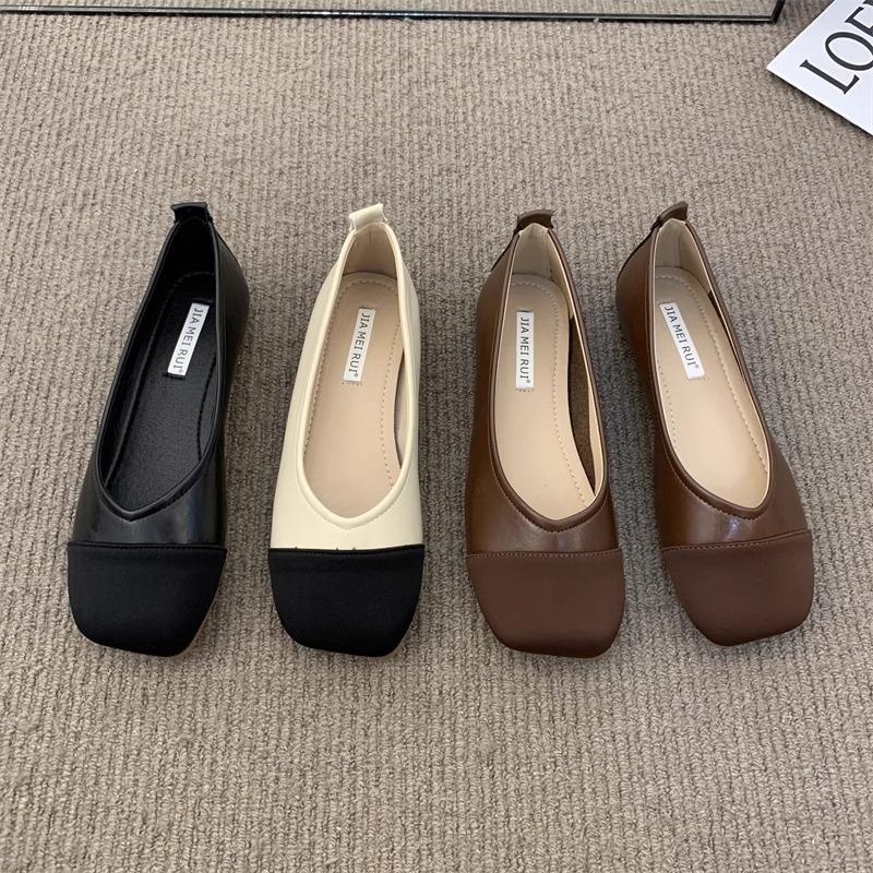 Flat single shoes women's shallow mouth shoes 2025 new spring and autumn one-pedal ladyshoes Mary Jane shoes