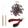 Hook Needle 500pcs Micro Ring Beads Crochet Hook Micro Beads Plier  for Hair Extensions