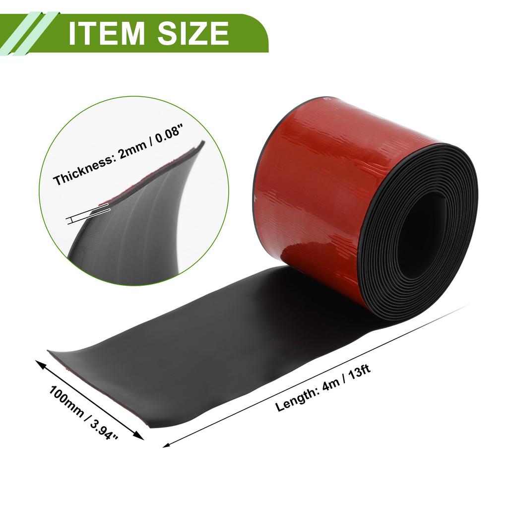 HOPESPANNER Universal X Car Side Skirt Adjustable Side Edge 1 Black 13' 3.94" Protector, Guard, PVC, Piece,