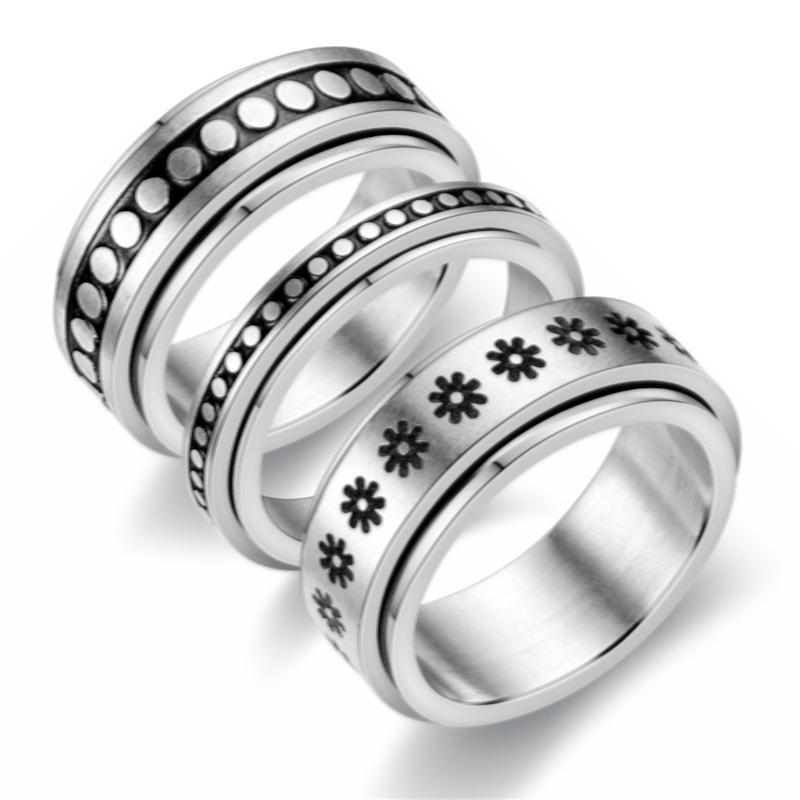 Anxiety Ring Figet Spinner Rings For Women & Men Stainless Steel Rotate Freely Spinning Anti Stress Accessories Jewelry Gifts