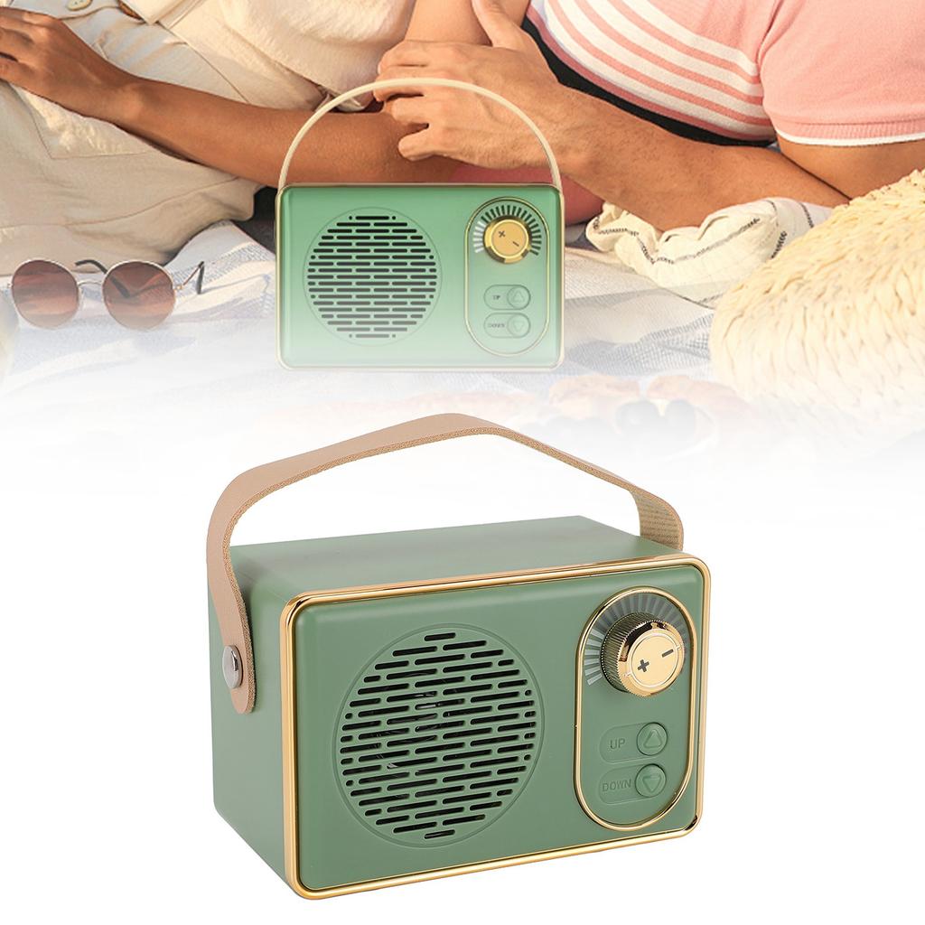 Portable Speaker Cute Old Fashion Wireless Stereo Sound 500mAh Retro Speaker for Desktop Bedroom