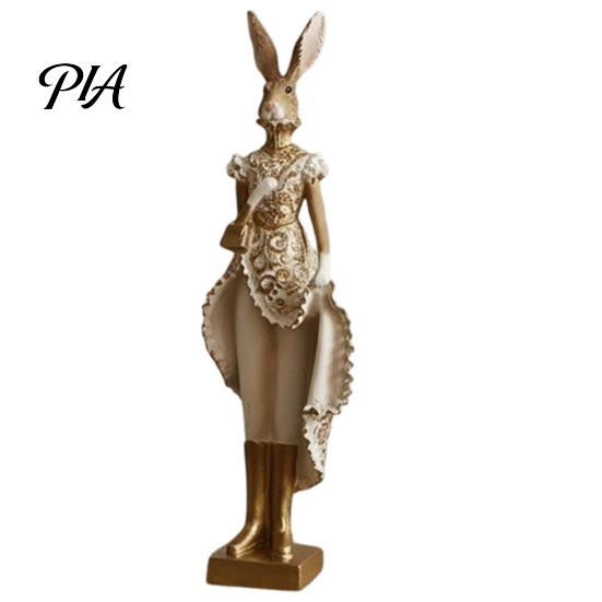 Langlebige Harz-Handwerkskunst für den Innenbereich, Vintage Mr & Mrs Kaninchenfigurine, Kleider-Hasen-Statuen, Bauernhaus-Skurrile Kunst, Heimdekoration, Landhaus