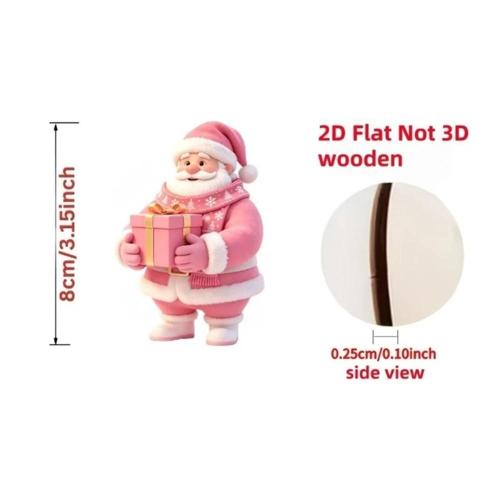 8/10/12 Adet Noel Baba Yılbaşı Ağacı Süsleri 2D Düz Xmas Dekorasyonu Tatil Partisi
