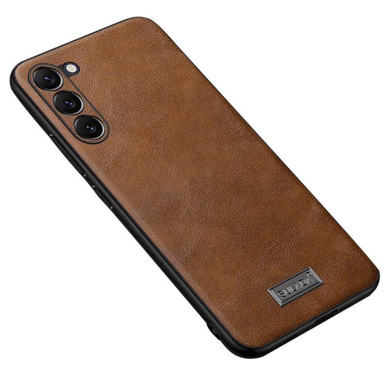 

SULADA For Samsung Galaxy S24+ Cell Phone Cases PU Leather+TPU+PC Anti-drop Cover Brown