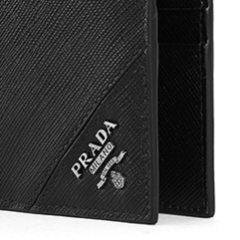 Prada 2mo513 Qme F0002 Saffiano Logo Bifold Wallet