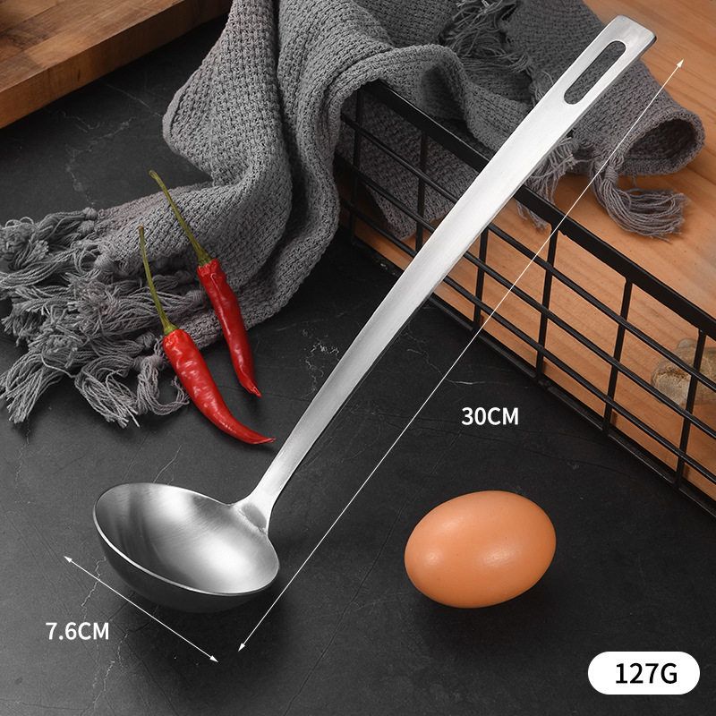 

Thickened 304 Food-Grade Stainless Steel Spoon Set for Home Use, Long-Handled Hot Pot Spoon, Anti-Scald Commercial Soup Ladle, and Strainer Spoon Set 304 # 7cm Soup Shell