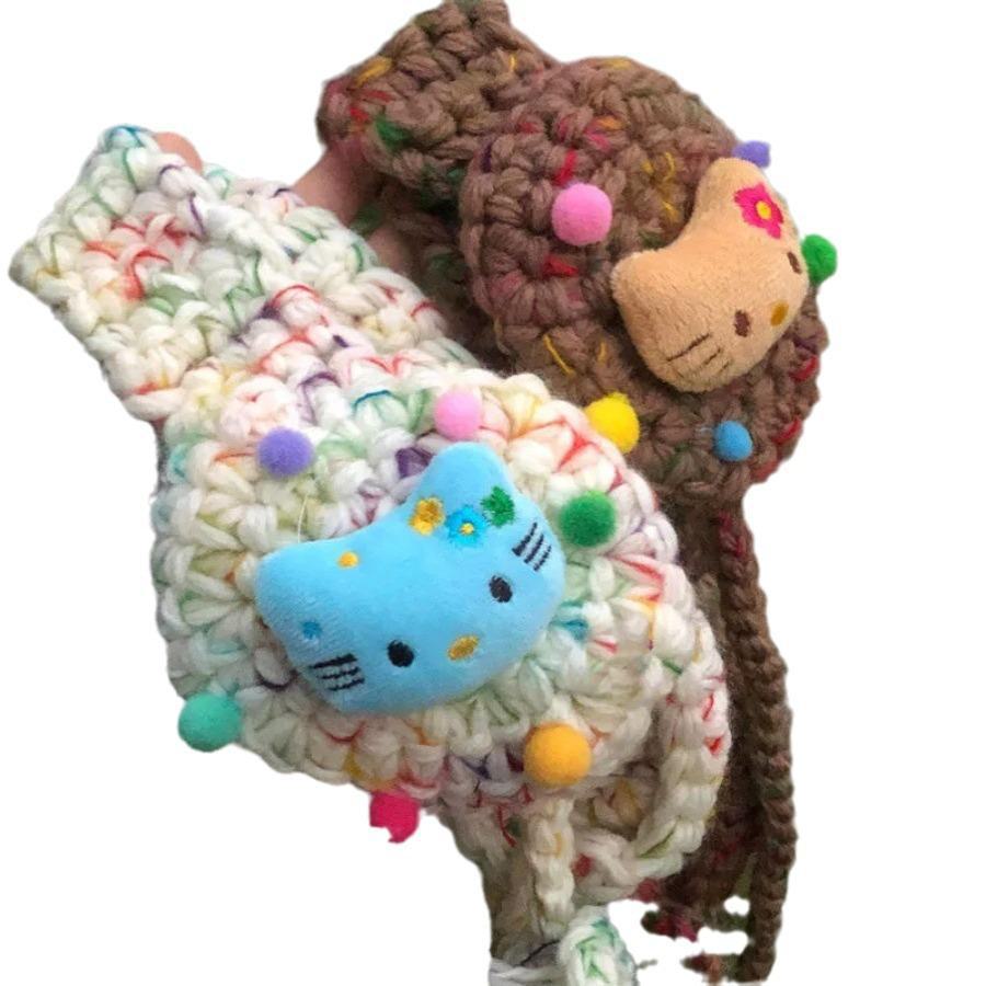 CornerParty Handmade Wool Earmuffs: Warm, Versatile, and Cute with Unique Colored Balls.