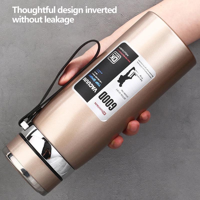 Large Capacity Outdoor Thermos Cup Stainless Steel 24 Hours Heat Preservation Cold Preservation 1000ml Water Bottle