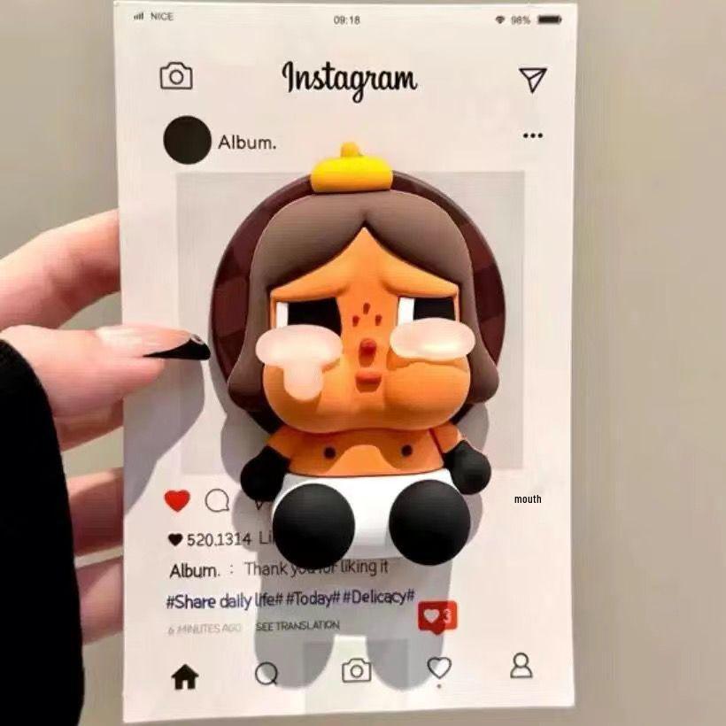 3D Silicone Cartoon Crying Star Mobile Phone Stand & Retractable Airbag Holder