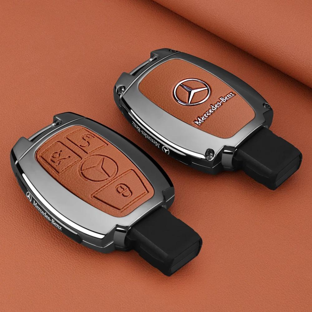 Car Key Case Cover Bag Keychain Shell Fod Suede Leather For Mercedes Benz A B C S Class AMG GLA CLA GLC W176 W221 W204 W205 PQRST1