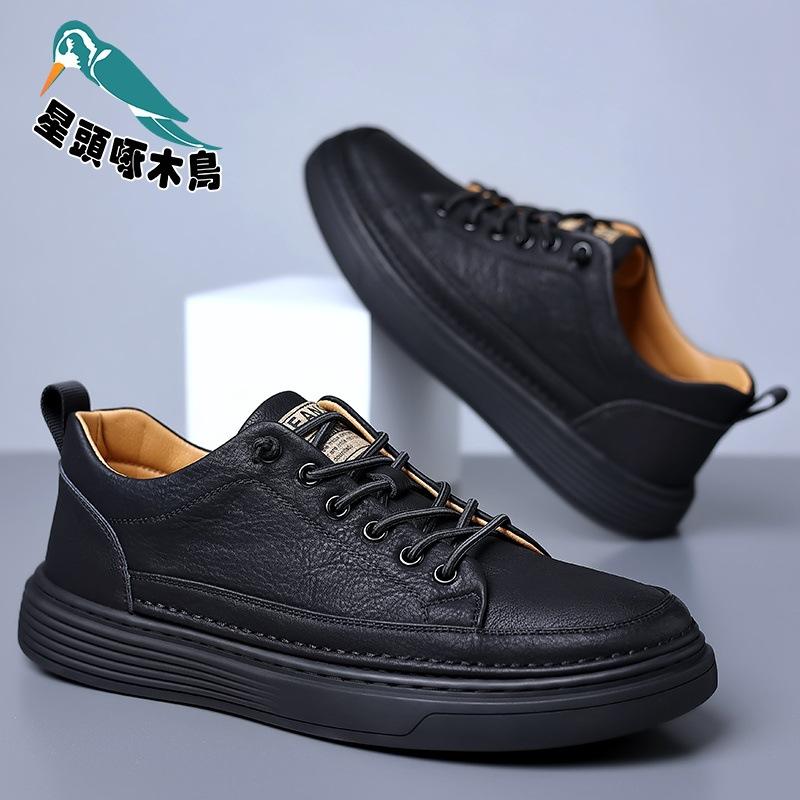 Star-headed woodpecker casual board shoes men's 2025 autumn and winter new men's trendy shoes rubber shoes