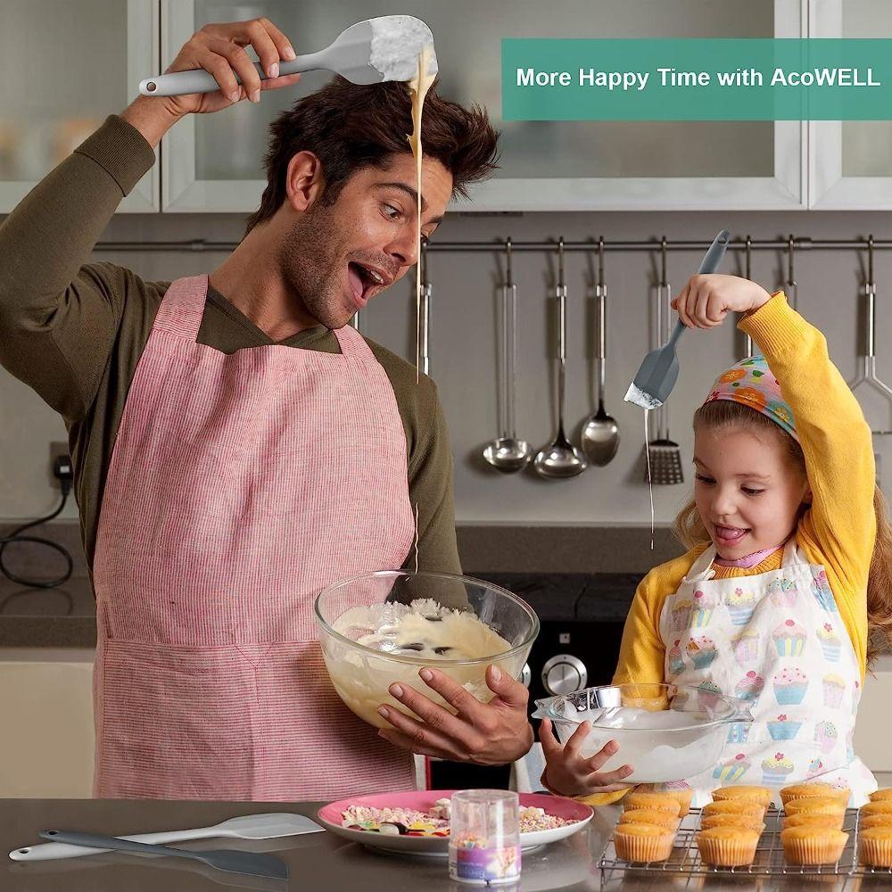 1/4 Stück Hitzebeständiges Silikonspatel-Set 2 Kleine und 2 Große Gummispatel Küche