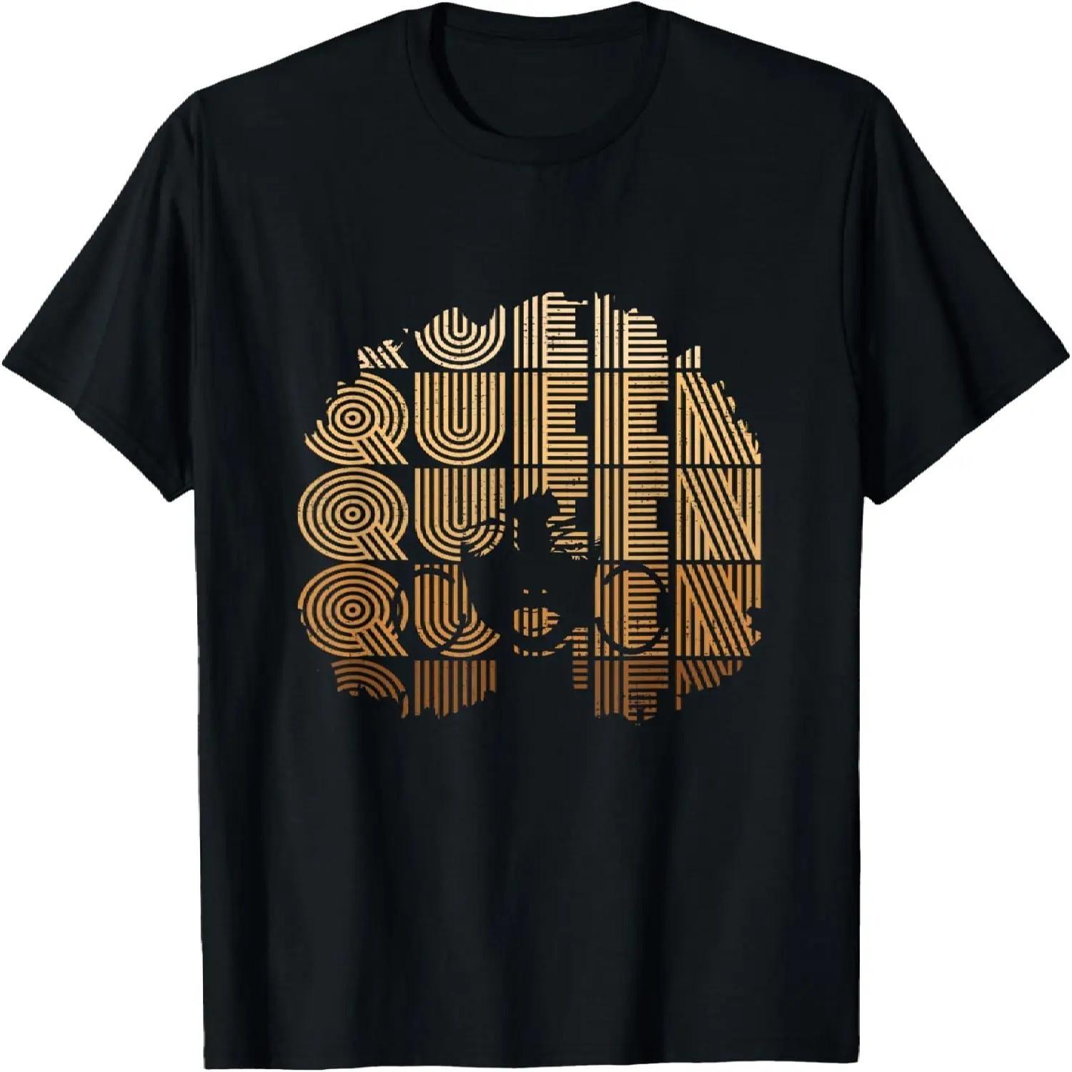 Melanin Queen Afro Hair Beautiful Black Woman T-Shirt S чёрный
