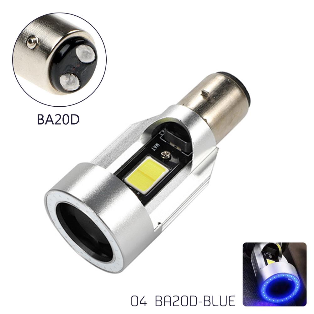

Blue/Red Angel Eye H4 LED Motorcycle Headlight Ba20d HS1 H6 Scooter Motorbike Headlamp Light Bulb DRL Accessories 12-80V