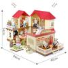 Casa na Floresta Família de Animais Mini Coelho Villa Sala de Estar Cozinha Quarto Jardim Coleção de Micro Móveis Brinquedo de Brincar de Faz de Conta para Menina Miniatura