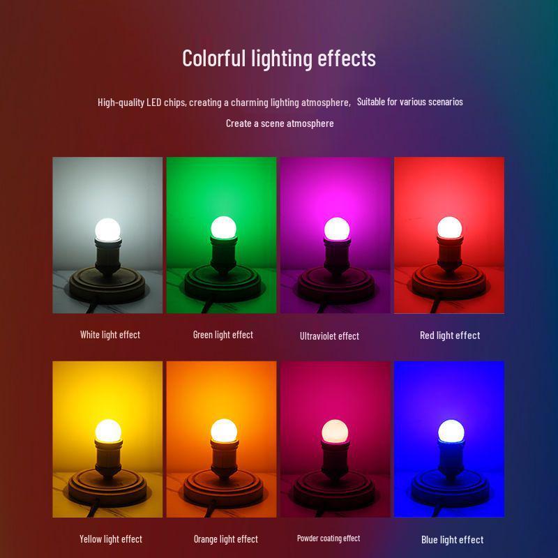 LED Color E27 Screw Base Night Light Bulb - Romantic Room Decoration, Bedroom Universal Type