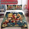 3pcs Duvet Cover Set (1*Duvet Cover + 2*Pillowcase, Without Core), Custom Name ONE PIECE Pattern Bedding Set, Home Bedroom Decor Gift