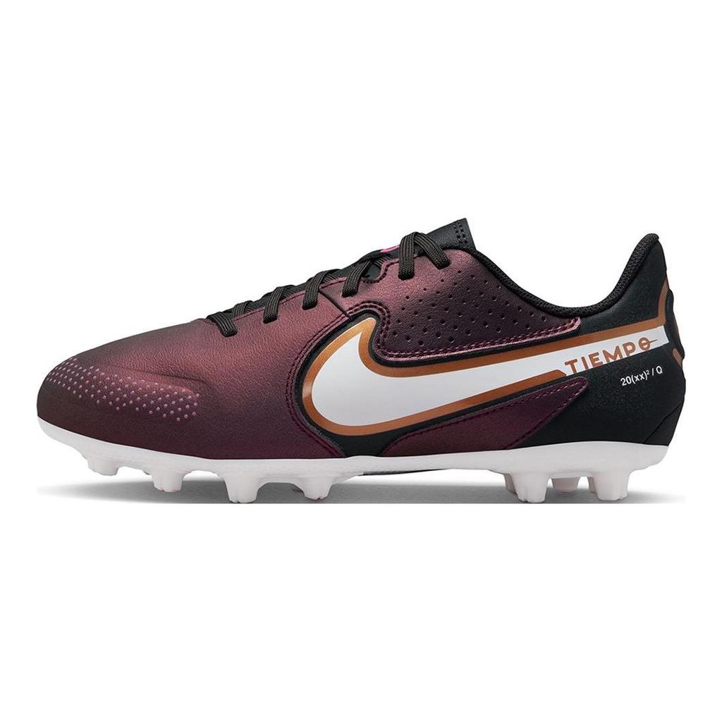 Nike Tiempo Legend 9 Academy HG Firm Ground Non-Slip Durable Low-Top Soccer Shoes Kids Soccer Shoes Purple Red DR6067-510