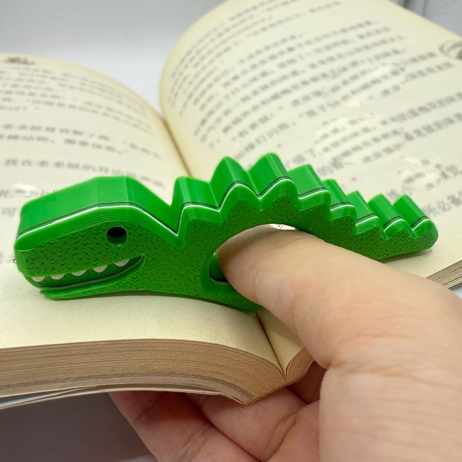2pcs Dinosaur Thumb Bookmarks - Green Dinosaur Design, Durable PP Material, Portable Page Separator, Ideal for Book Lovers, Teachers, Students