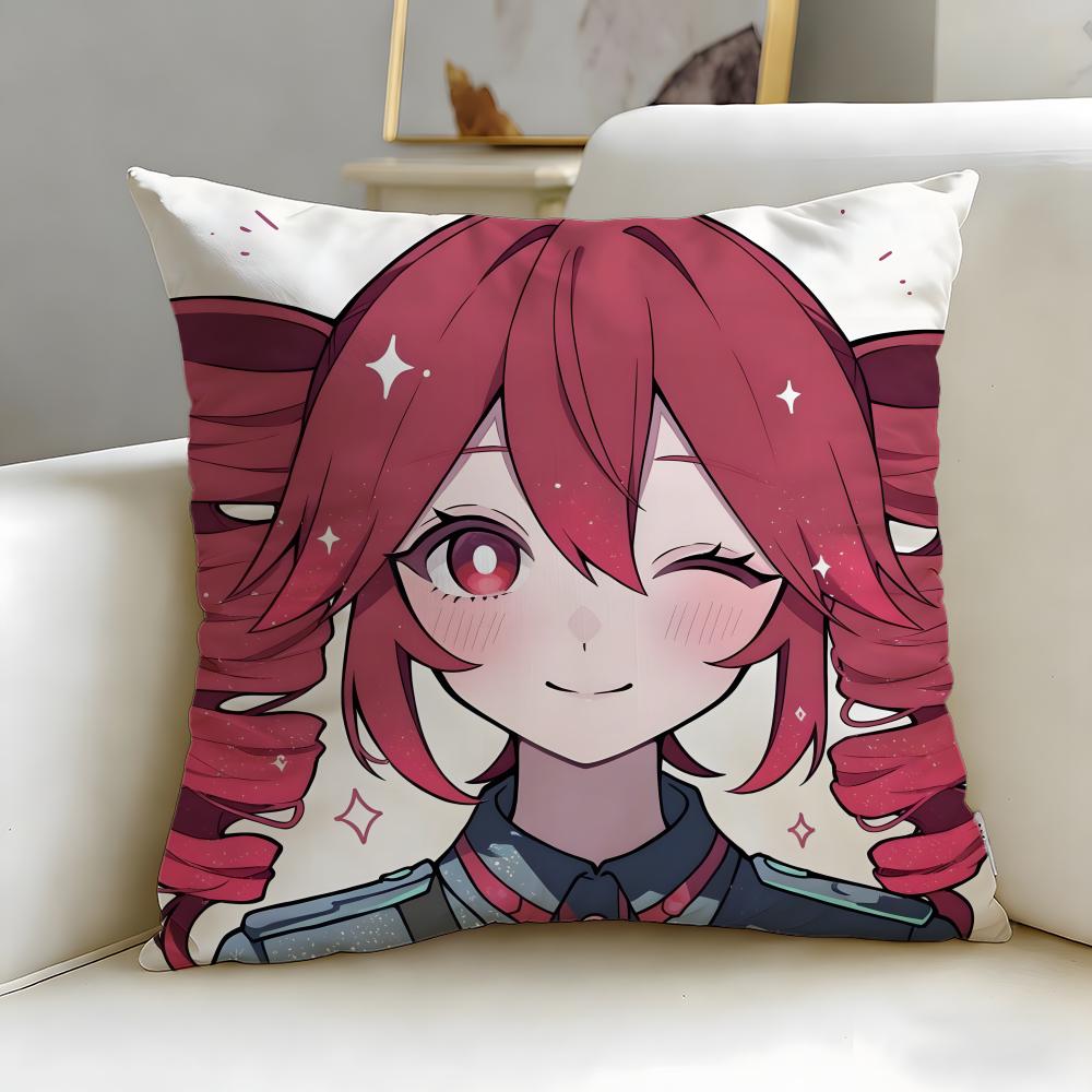 Popular Virtual Singer Kasane Teto Cushion Cover Soft & Easy-Wash Pillow Case – Versatile for Couch, Bed, Travel and Office
