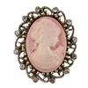 Vintage gotisk stil hodestatue Cameo brosje brosje for kvinner