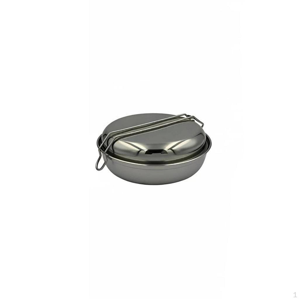 Stainless Steel Camping Cookware Set, Lightweight Mess Kit, Portable Outdoor Gear