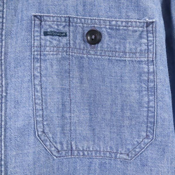 RRL One Star Long sleeve Chambray shirt XS RALPH LAUREN Chin Strap Men's Used