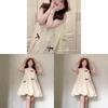 French Sweet Bowknot Sleeveless Dress With Knit Fabric For Summer Casual Wear