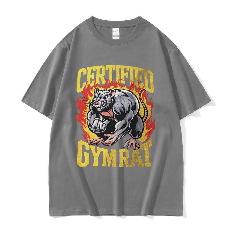 Certified Gym Rat Funny Capybara Meme T Shirts Mens Vintage Fashion ONeck Weightlifting Short Sleeve Tshirt Unisex Streetwear