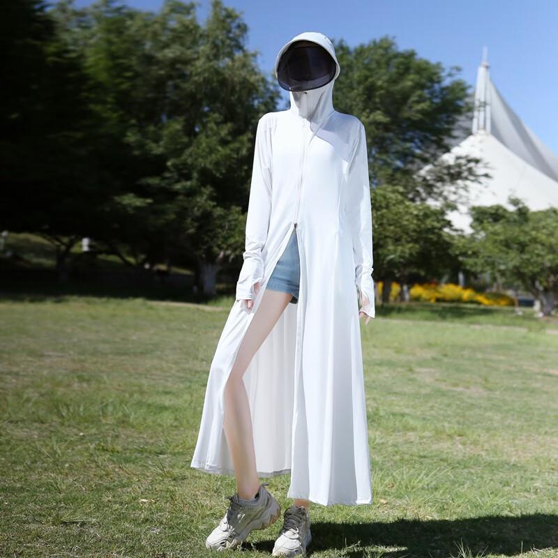 Dámský dlouhý letní kabát z ultra tenkého ledového hedvábí pro ochranu před sluncem