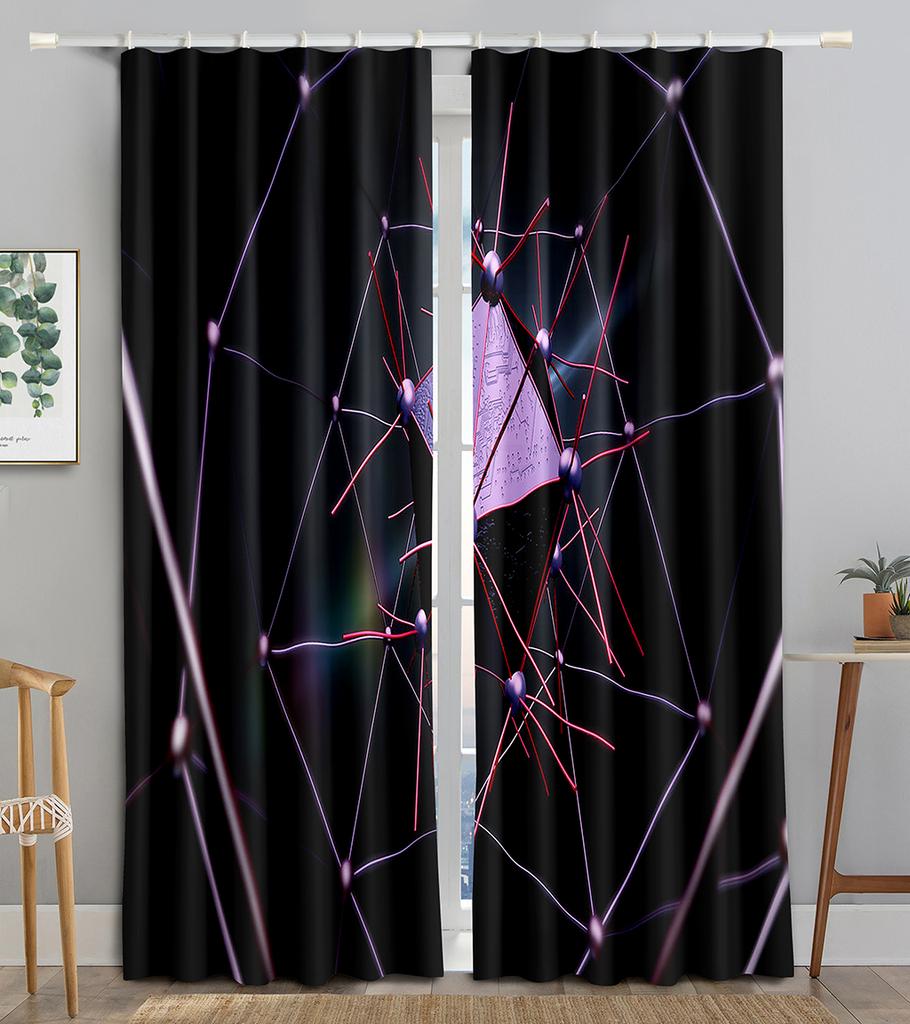 Technology Particle Vortex Light Filtering Line Blackout Window Panel Curtain Living Room Room Bedroom Bathroom Kicthen Door Cupboard Decor Hooks