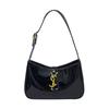 Glossy Underarm Bag PU Leather Material Versatile Commuter Shoulder Bag for Women Soft Horizontal Rectangular Style (Black)