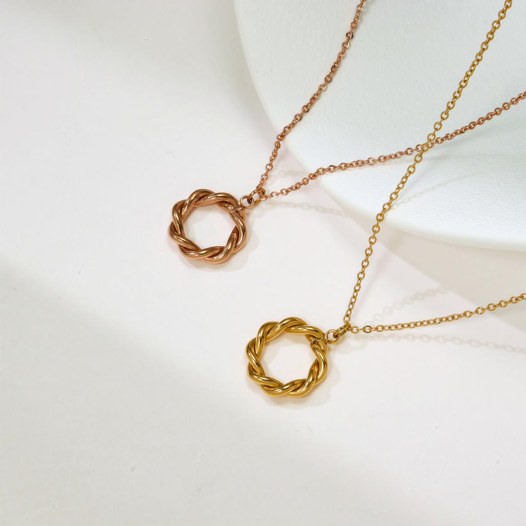 Koreanische Nischen-Twist-Geflochtene Nischen-Schlüsselbein-Kette Temperament Vielseitig Edelstahl-Halskette Nischen-Geschenk