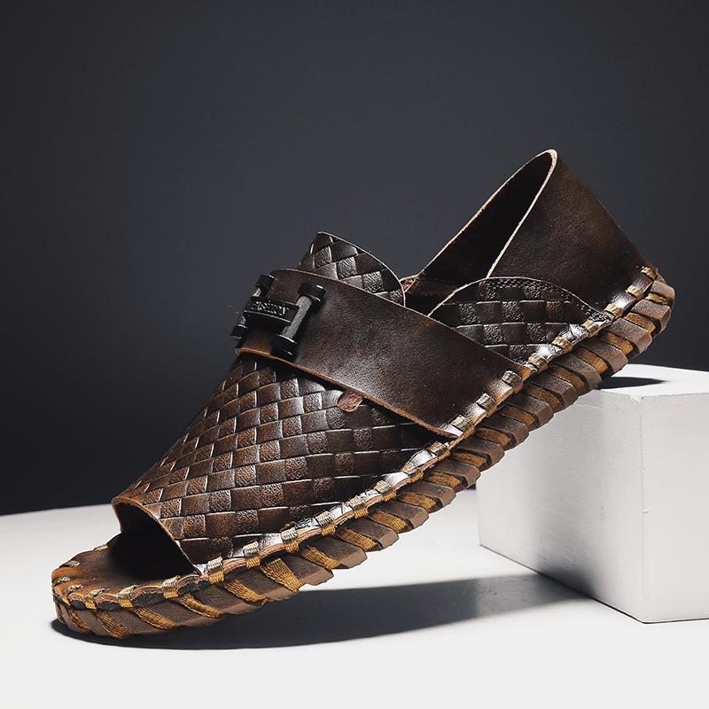 Fashion CYYTL Summer 2024 Men Sandals Retro Casual Leather Fisherman Male Slippers Outdoor Walking Beach Shoes Fashion Luxury Sport Flat