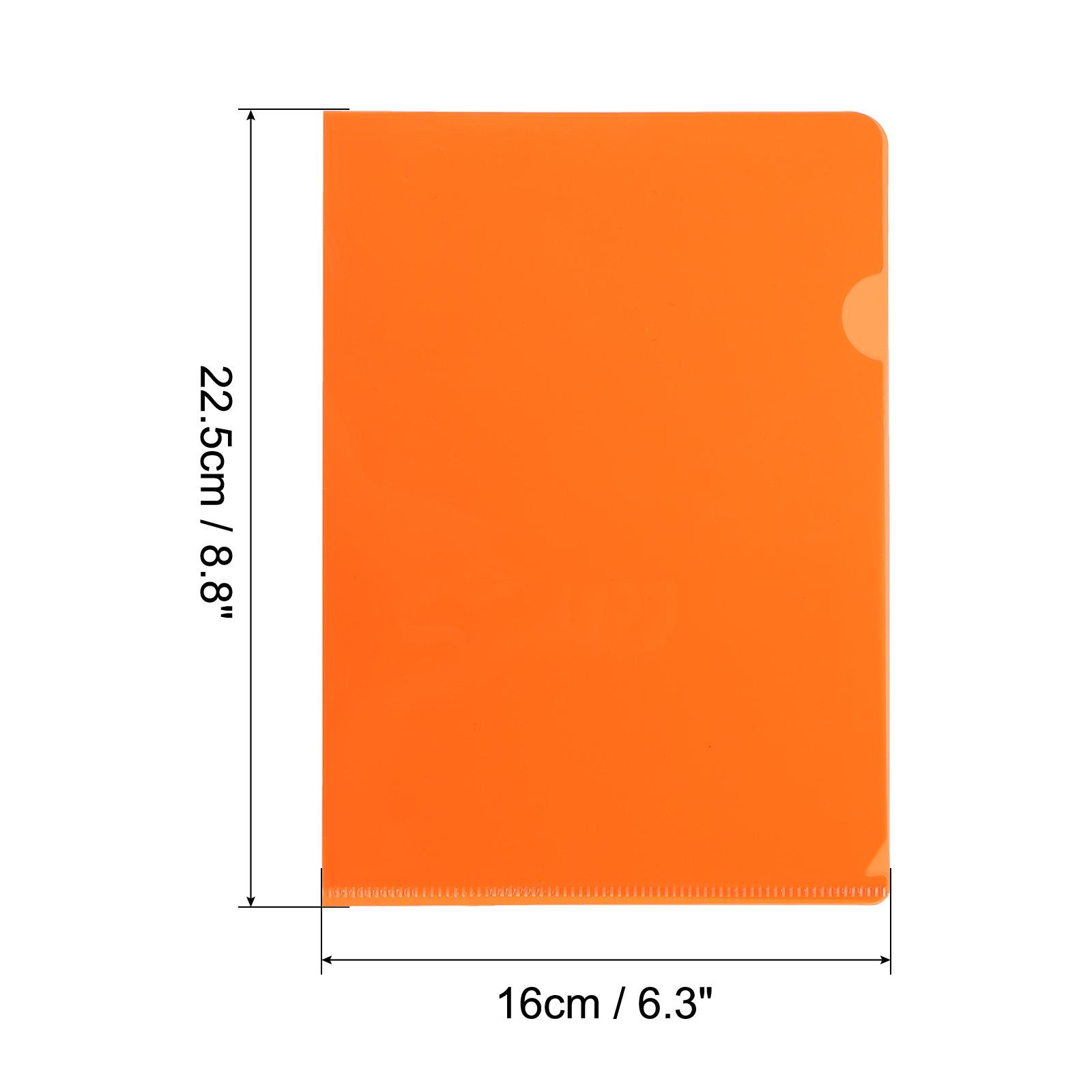 12/24Pcs A5 Size L Type Folder Plastic File Project Pockets File Folder Clear Paper Document Jacket Sleeve for Office Multicolor