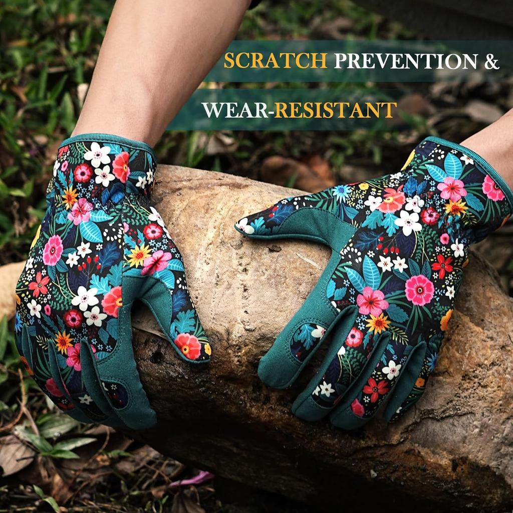 Womens Gardening Weeding Working Gloves Leather Garden Glove For Women Thorn Proof No Stab For Digging Planting Pruning