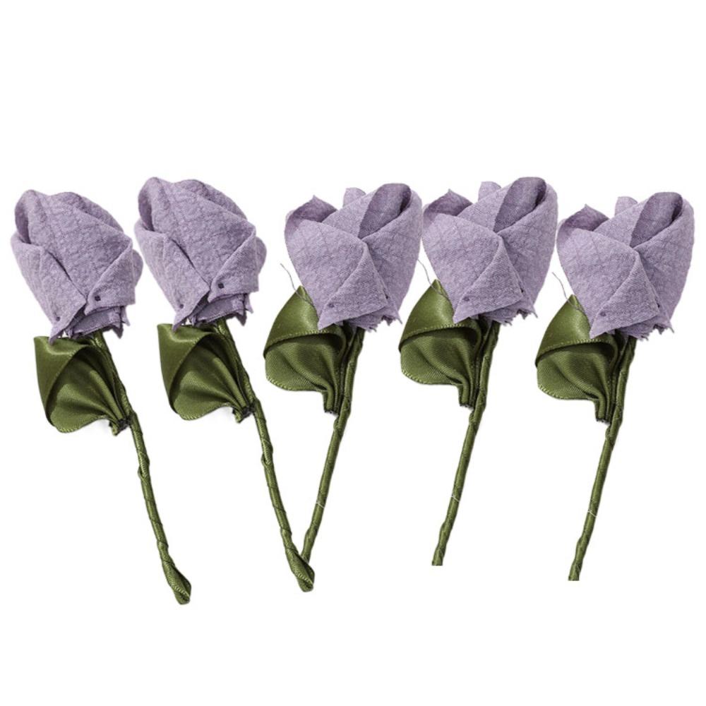 5PCS Handmade Clothing Patch 3D Clothes Appliques Multi Purpose Fabric Tulip  Clothes Decoration