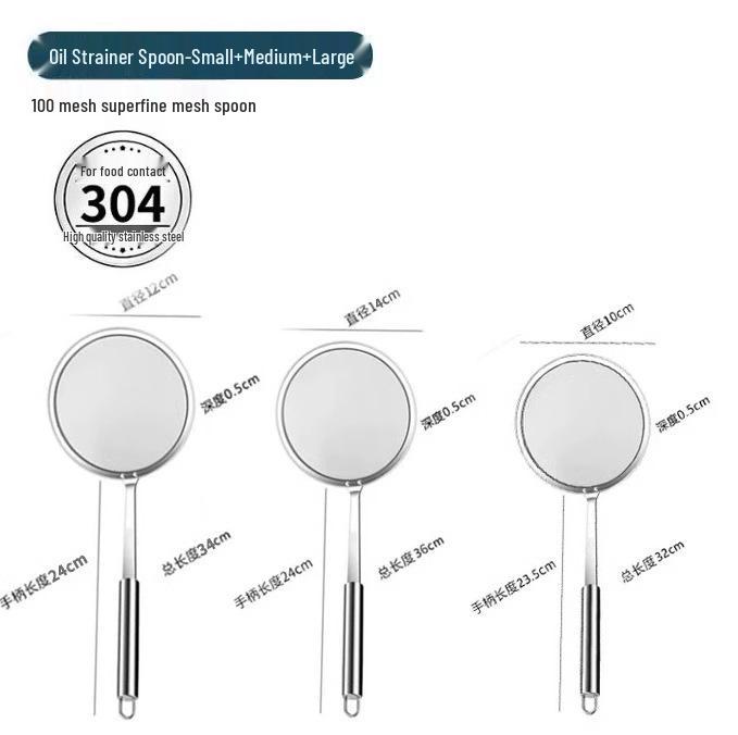 Kuchyňská naběračka/cedník z nerezové oceli 304 - Malá na horký hrnec, Velká na smažení
