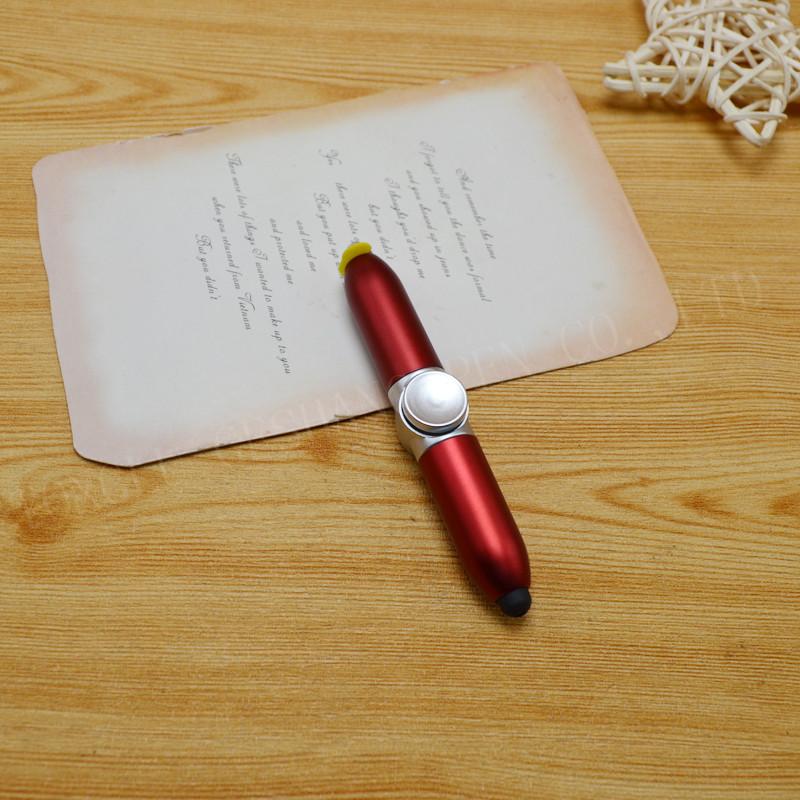 Popular Spinner Pen Light up Pen Multifunctional Mini Plastic Finger Fidget Spinner Stylus Pen With Led Light