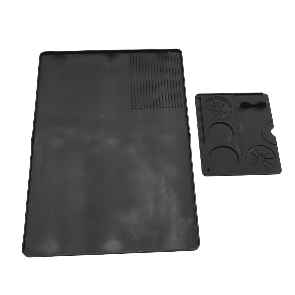 2pcs set Waterproof Silicone Coffee Mat Heat Resistance Coffee Machine Mat  Home Kitchen