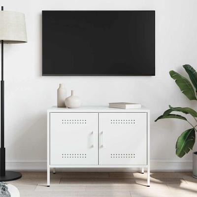 TV Stand White 68 X 39 X 50.5 Cm Steel
