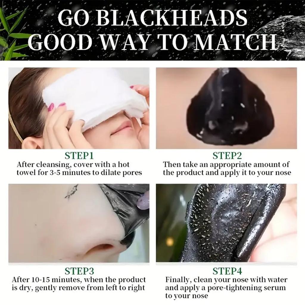 Bamboo Charcoal Cleansing Mask Blackhead Removal Deep Mask Deep Exfoliating Mask Treatment Black Mask