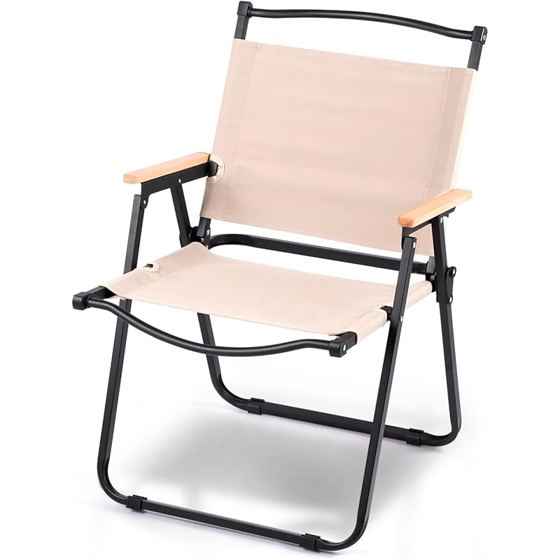 

[hidemasa]Outdoor chair kermit chair camp chair folding Load capacity 100kg low chair wooden frame Easy to assemble camping chair interior chair