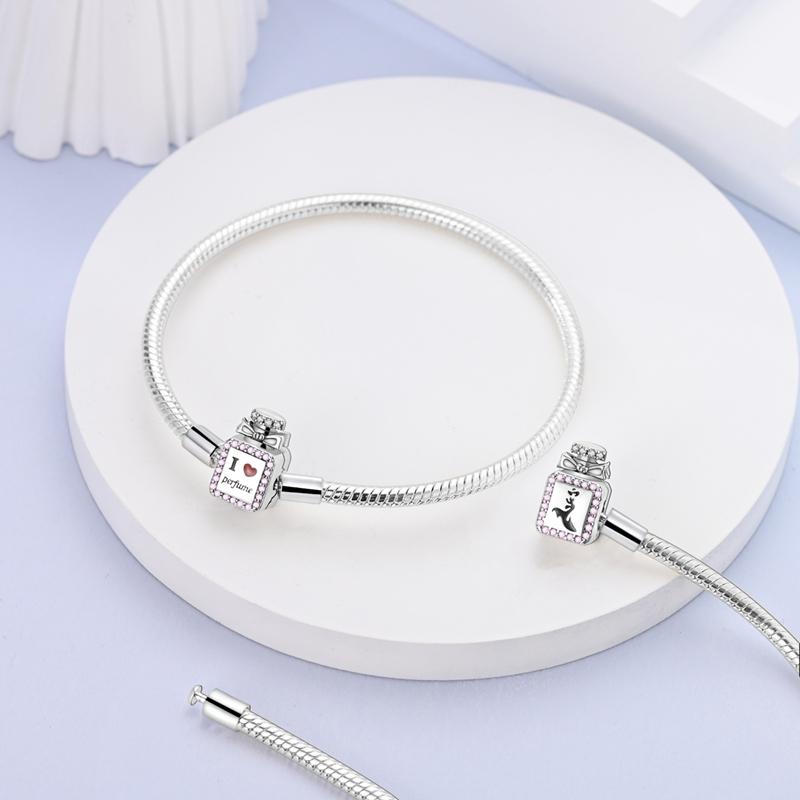 Original 925 Silver Bracelets 17-20CM Love Heart Flowers Butterfly Charms Beads Bracelet For Women Fashion Jewelry Gift