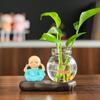 Creative Resin Monk Hydroponic Vase for Home and Office Decor