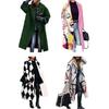 Women Autumn Winter Long Woolen Coat Lapel Long Sleeve Solid Color Printing