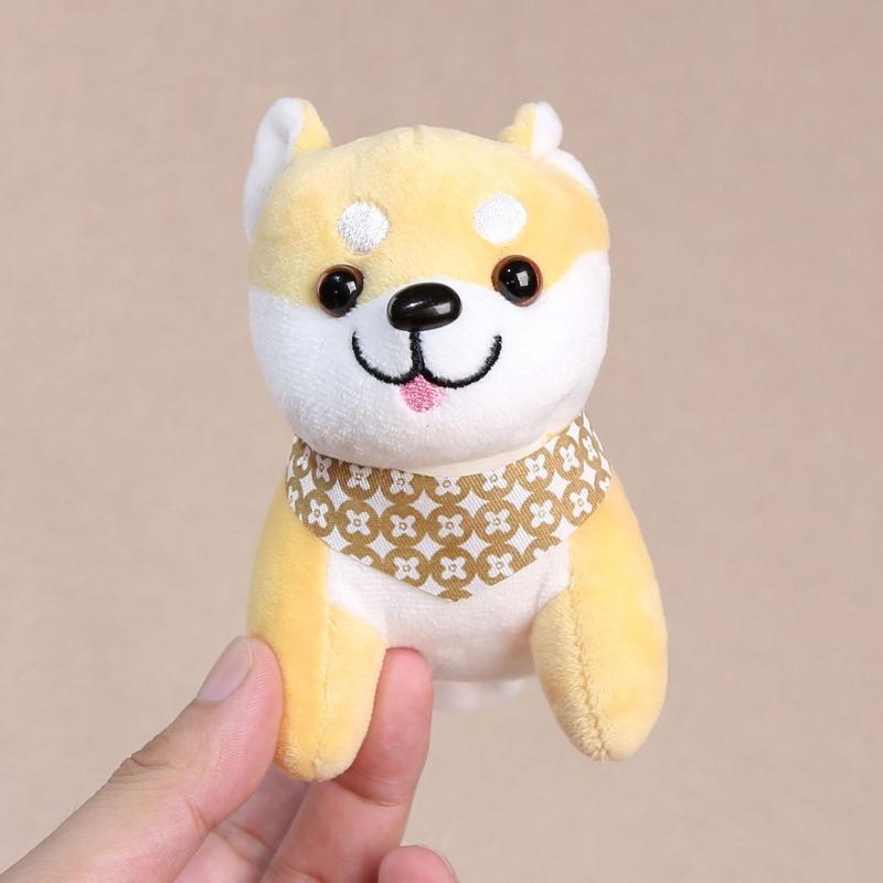 10CM Plush Puppy Keychain Kawaii Shiba Inu Plushie Doll Cartoon Stuffed Animal Backpack Pendant Car Keychain for Women Gifts