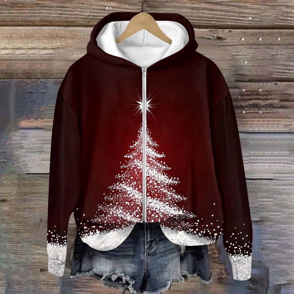 Jackets For Women Long Sleeve  Zip Up  Print Outerwear Casual Jackets