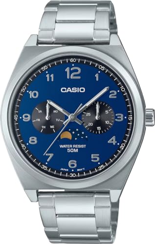 

Casio Standard Аналоговые мужские часы с индикатором фазы Луны MTP -M300D-2AV / -M300D-7AV с металлическим браслетом, темно-синий / белый, модель для зарубежного рынка [параллельный импорт]