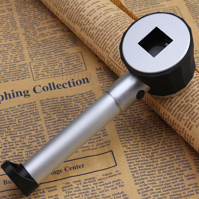 Ręczna 20x Metalowa Łyżka Kształtna Lupa LED z Światłem i Skalą